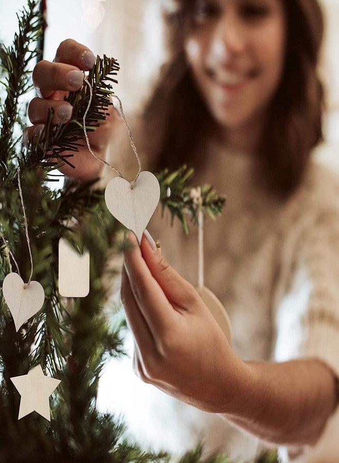 ROOT KRAFT [50pcs]-[ 5cmx5cm]-Heart Wooden Pine MDF Cutouts Unfinished Tags for Key Chain,Slices Crafts,Xmas Holiday Hanging Decorations,Painting Wood Craft,MDF Plains,Resin Art Work - Image 4